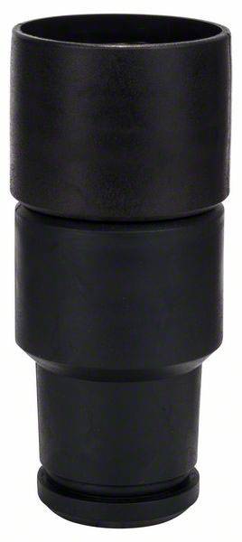 Pièce cylindrique noire, probablement un adaptateur ou un capuchon, composée de plusieurs sections, typique des applications industrielles.