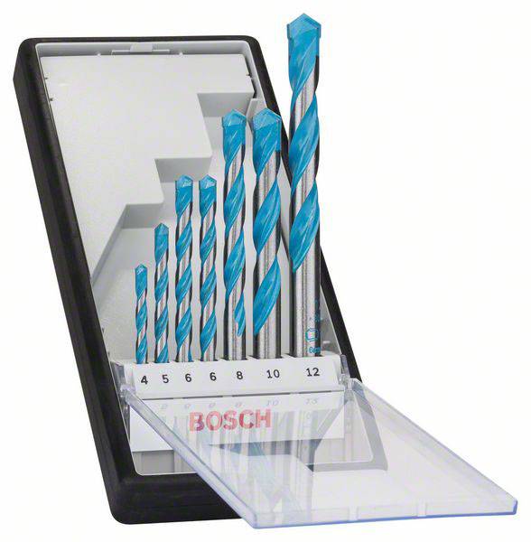 Bosch Accessories CYL-9 2607010543 carbure de tungstène Jeu de forets polyvalents 7 pièces 4 mm, 5 mm, 6 mm, 8 mm, 10 mm, 12 mm