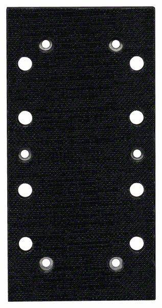 Plaque noire rectangulaire avec douze trous disposés symétriquement ; sert d'élément de montage ou de fixation.