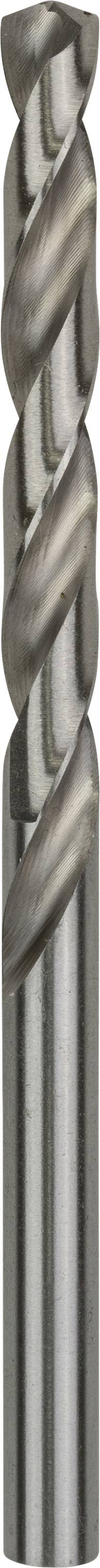 Gros plan d'un foret en métal avec des cannelures hélicoïdales, conçu pour percer avec précision des matériaux durs tels que le métal.