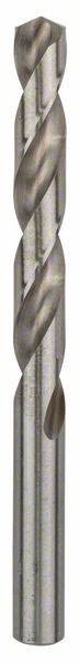 Foret en métal en acier avec des cannelures hélicoïdales, utilisé pour percer des trous dans des surfaces métalliques.