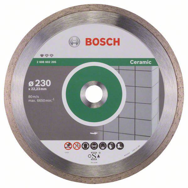Disque à tronçonner diamanté Professional for Ceramic, 230 x 22,23 x 1,6 x 7 mm Bosch 2608602205
