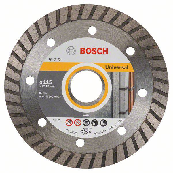 Disque à tronçonner diamanté Professional for Universal Turbo, 115 x 22,23 x 2 x 10 mm Bosch 2608602393