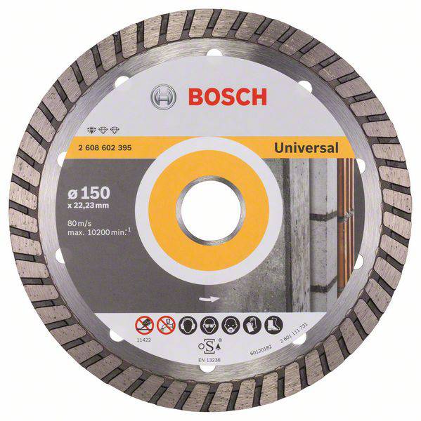 Disque à tronçonner diamanté Professional for Universal Turbo, 150 x 22,23 x 2,5 x 10 mm Bosch 2608602395