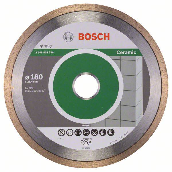 Disque à tronçonner diamanté Professional for Ceramic, 180 x 25,40 x 1,6 x 7 mm Bosch 2608602536