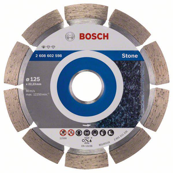 Disque à tronçonner diamanté Professional for Stone, 125 x 22,23 x 1,6 x 10 mm Bosch 2608602598