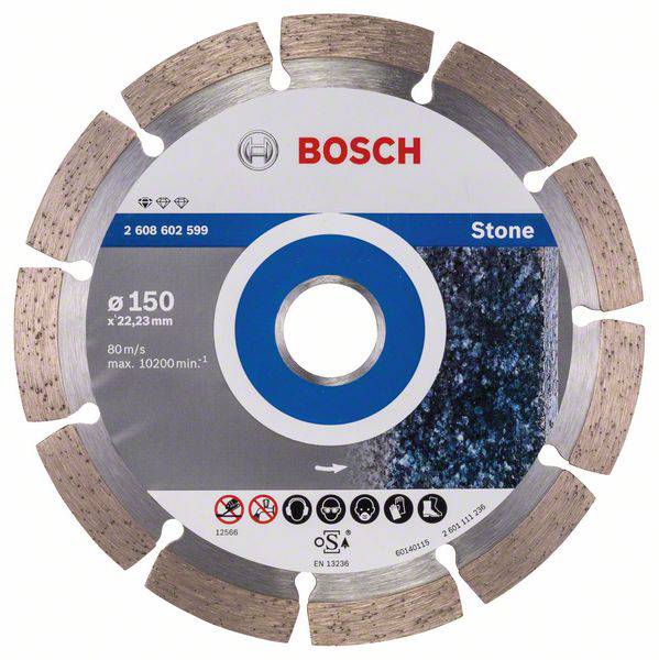 Disque à tronçonner diamanté Professional for Stone, 150 x 22,23 x 2 x 10 mm Bosch 2608602599