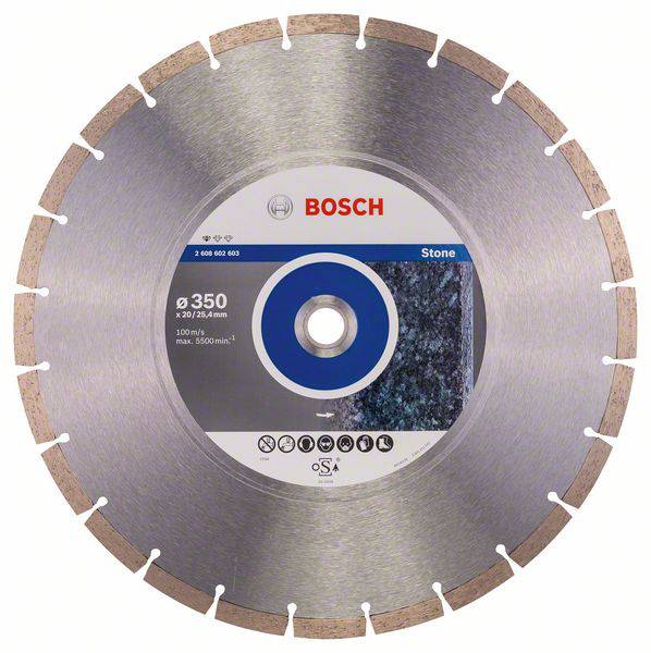 Disque à tronçonner diamanté Professional for Stone, 350 x 20,00+25,40 x 3,1 x 10 mm Bosch 2608602603
