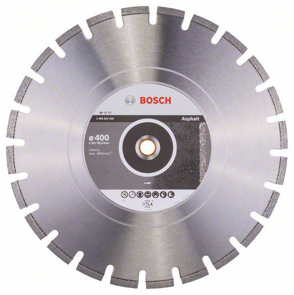 Disque à tronçonner diamanté Professional for Asphalt, 400 x 20/25,40 x 3,6 x 8 mm Bosch 2608602626