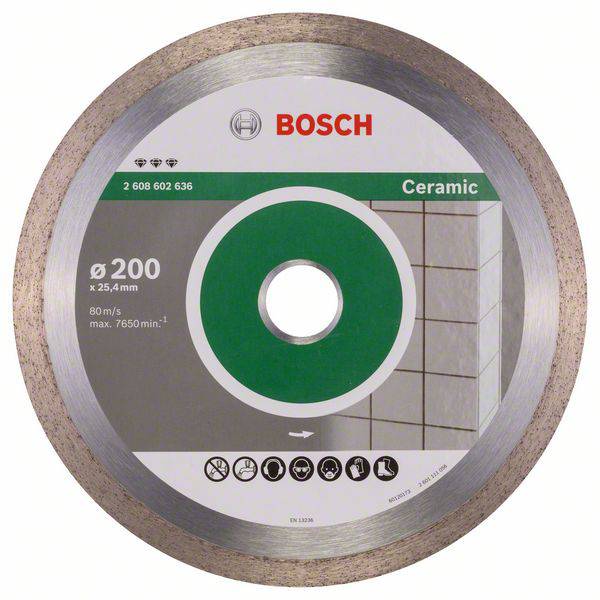 Disque à tronçonner diamanté Best for Ceramic, 200 x 25,40 x 2,2 x 10 mm Bosch 2608602636