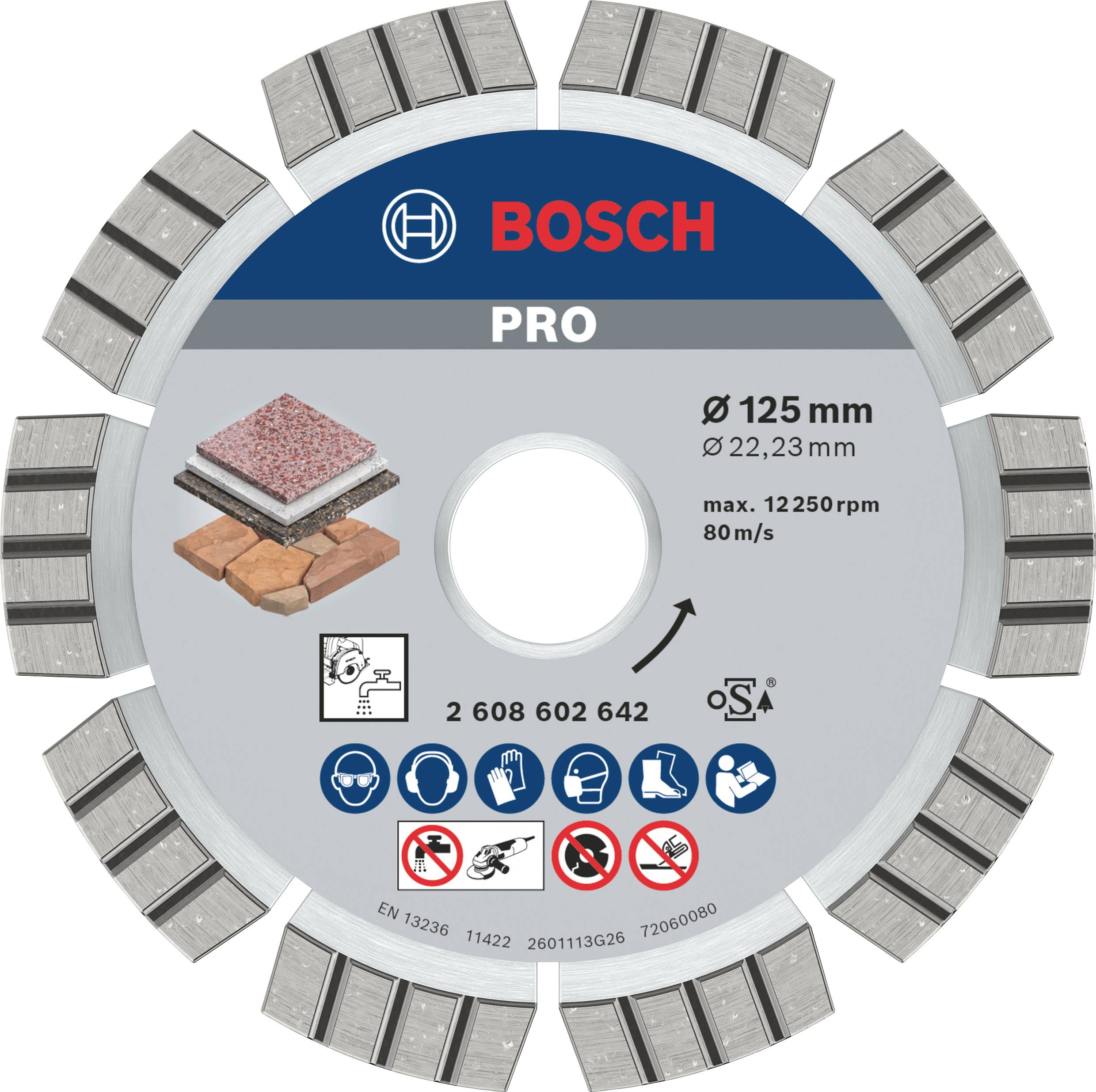 Disque à tronçonner diamanté Best for Stone, 125 x 22,23 x 2,2 x 12 mm Bosch 2608602642