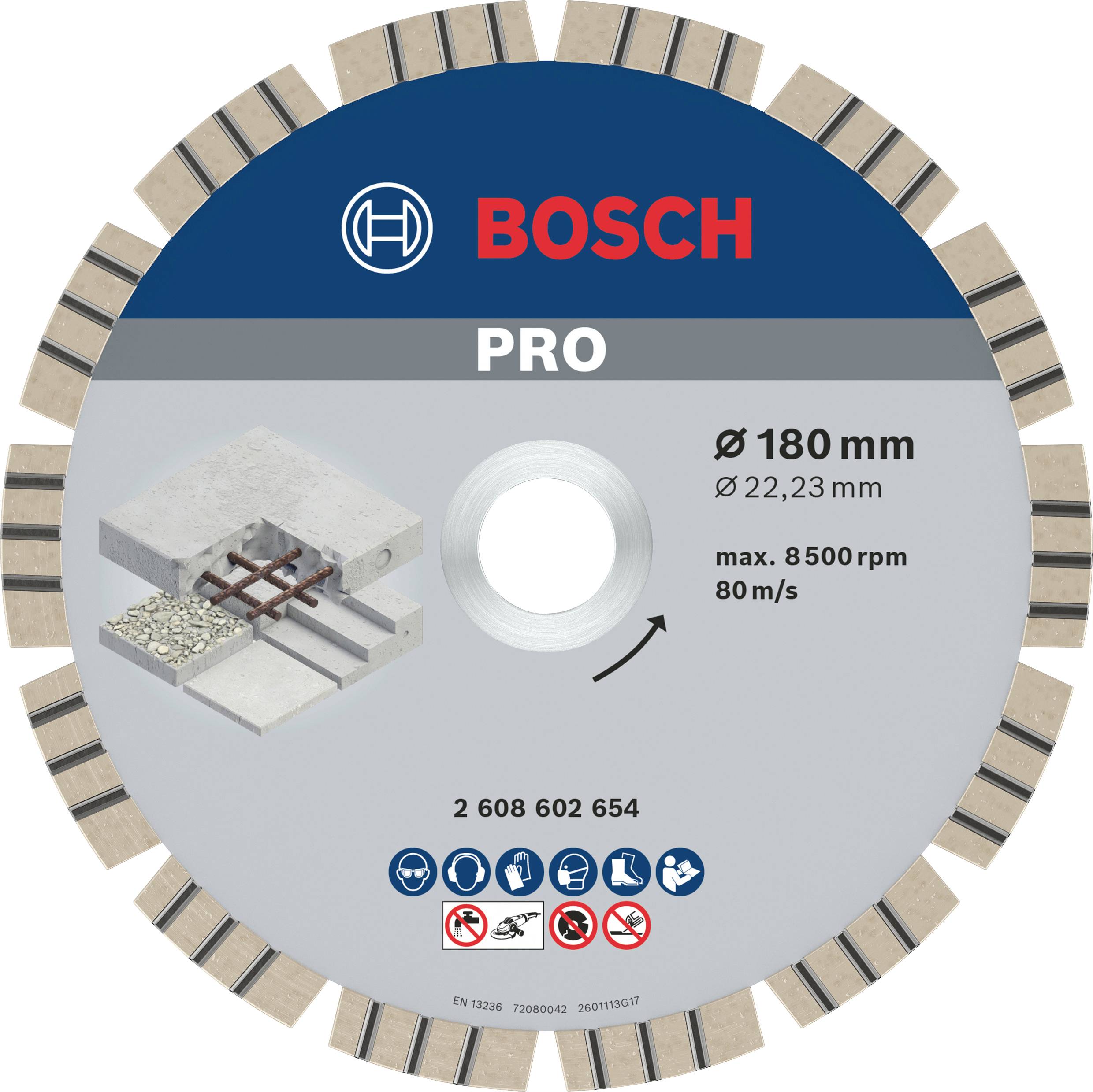 Disque à tronçonner diamanté Best for Concrete, 180 x 22,23 x 2,4 x 12 mm Bosch 2608602654
