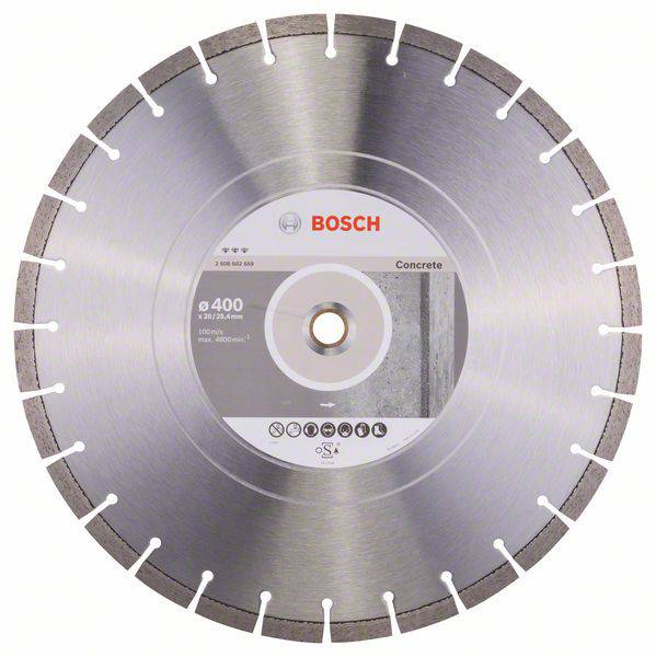 Disque à tronçonner diamanté Best for Concrete, 400 x 20,00+25,40 x 3,2 x 12 mm Bosch 2608602659