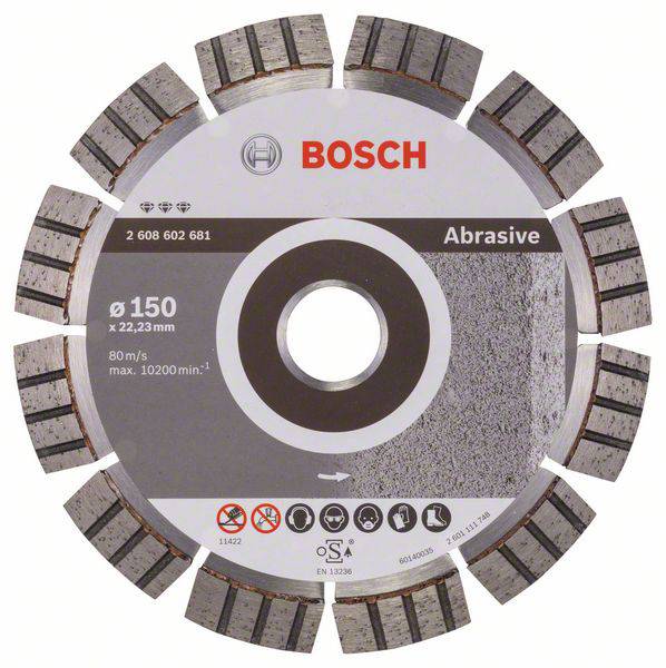 Disque à tronçonner diamanté Best for Abrasive, 150 x 22,23 x 2,4 x 12 mm Bosch 2608602681