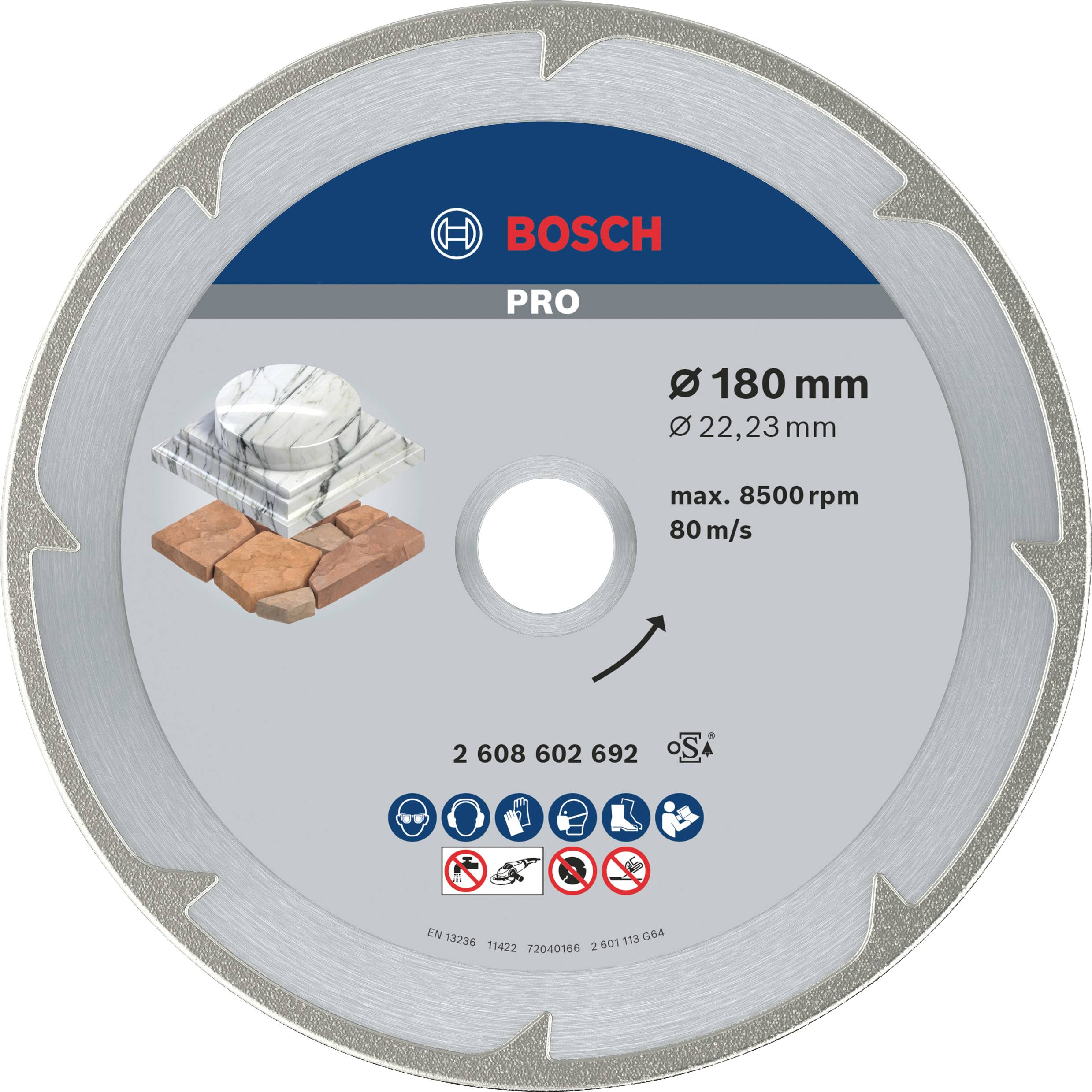 Disque à tronçonner diamanté Best for Marble, 180 x 22,23 x 2,2 x 3 mm Bosch 2608602692