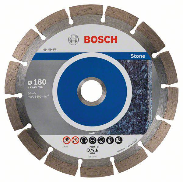 Disque à tronçonner diamanté Standard for Stone, 180 x 22,23 x 2 x 10 mm Bosch 2608603237