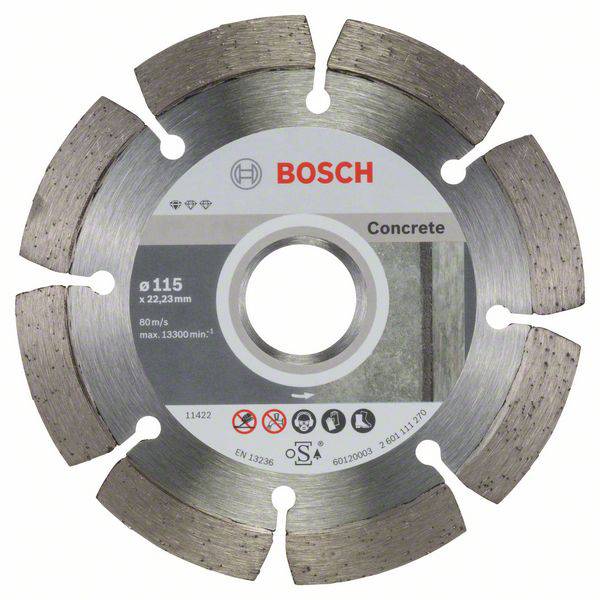 Disque à tronçonner diamanté Standard for Concrete, 115 x 22,23 x 1,6 x 10 mm Bosch 2608603239
