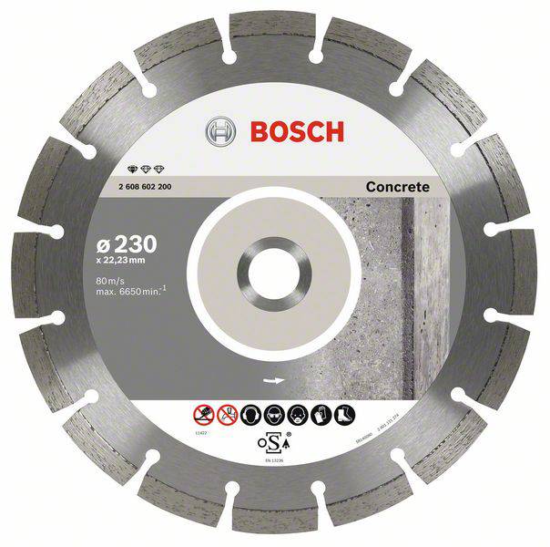 Disque à tronçonner diamanté Standard for Concrete, 230 x 22,23 x 2,3 x 10 mm Bosch 2608603243