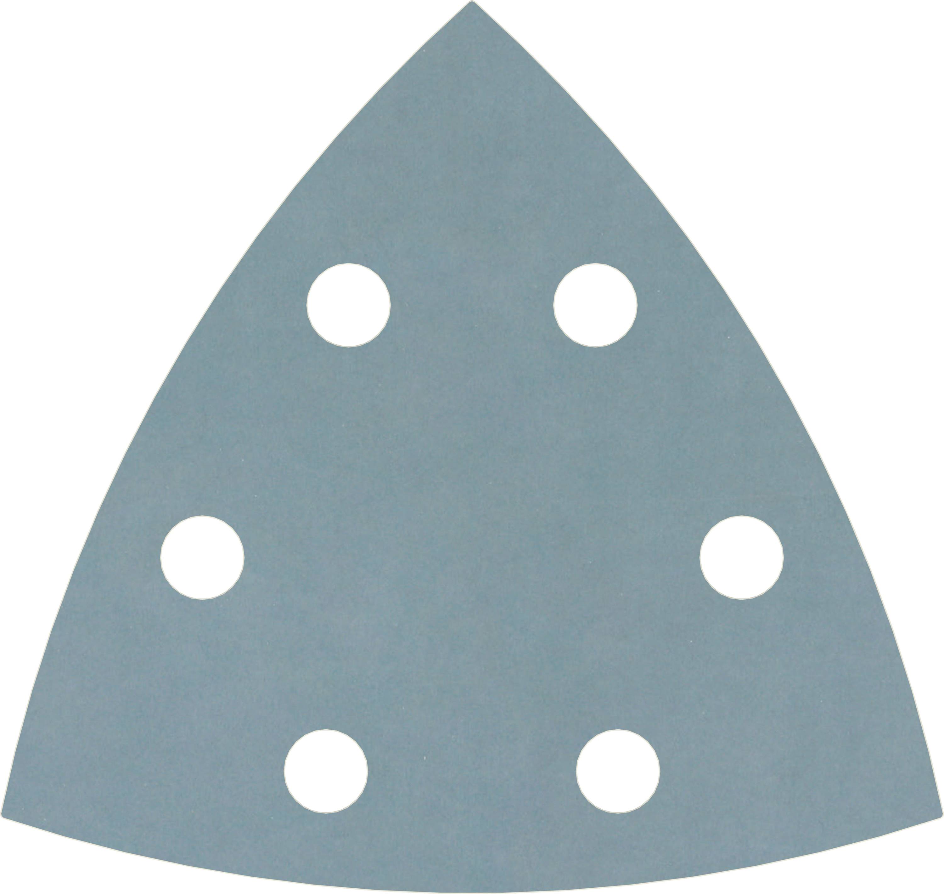 Un papier abrasif triangulaire avec six trous répartis uniformément, généralement utilisé pour les machines à poncer.
