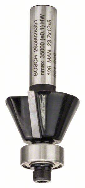 Un foret conique de Bosch à tête noire portant l'inscription « BOSCH 2608628385 ».