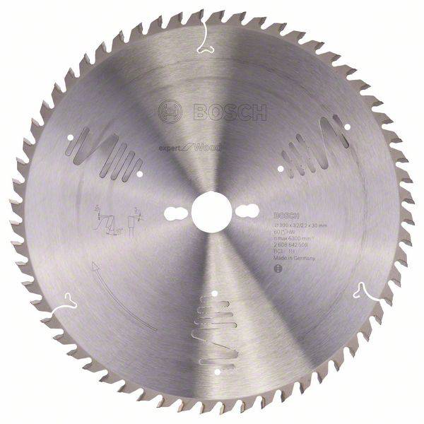 Bosch Accessories Expert for Wood 2608642509 Lame de scie circulaire 300 x 30 x 3.2 mm Nombre de dents: 60 1 pc(s)