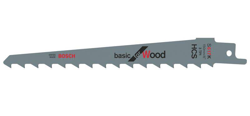 Lame de scie-sabre S 617 K, Basic for Wood, lot de 2 Bosch Accessories 2608650616 Longueur lame de scie 150 mm 2 pc(s)