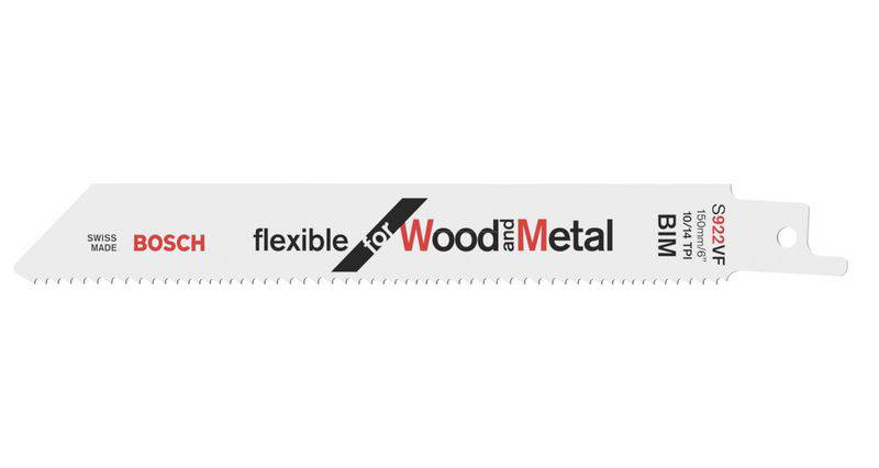 Lame de scie-sabre S 922 VF, Flexible for Wood and Metal, lot de 25 Bosch Accessories 2608657558 Longueur lame de scie 150 mm 25