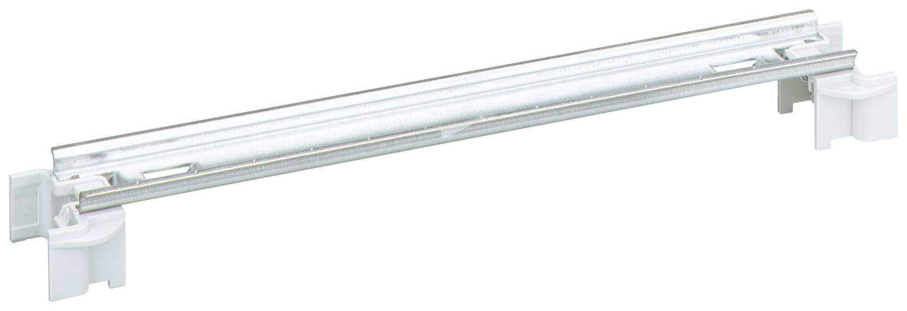 Un support blanc et transparent pour ampoules, adapté aux lampes linéaires. Il possède deux fixations à ses extrémités.
