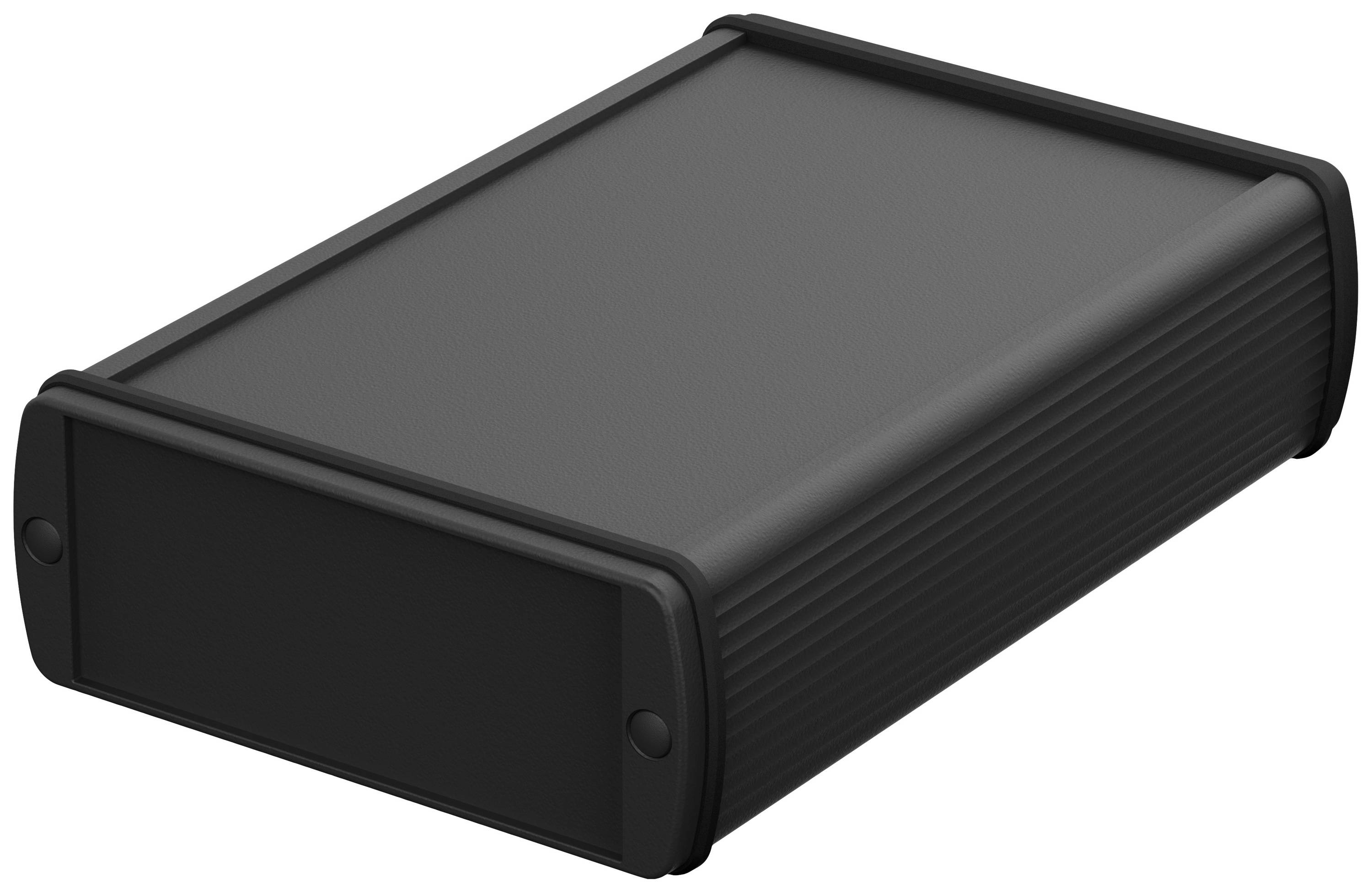 Appareil noir, rectangulaire, dans un boîtier compact et robuste, adapté aux applications techniques ou électroniques.