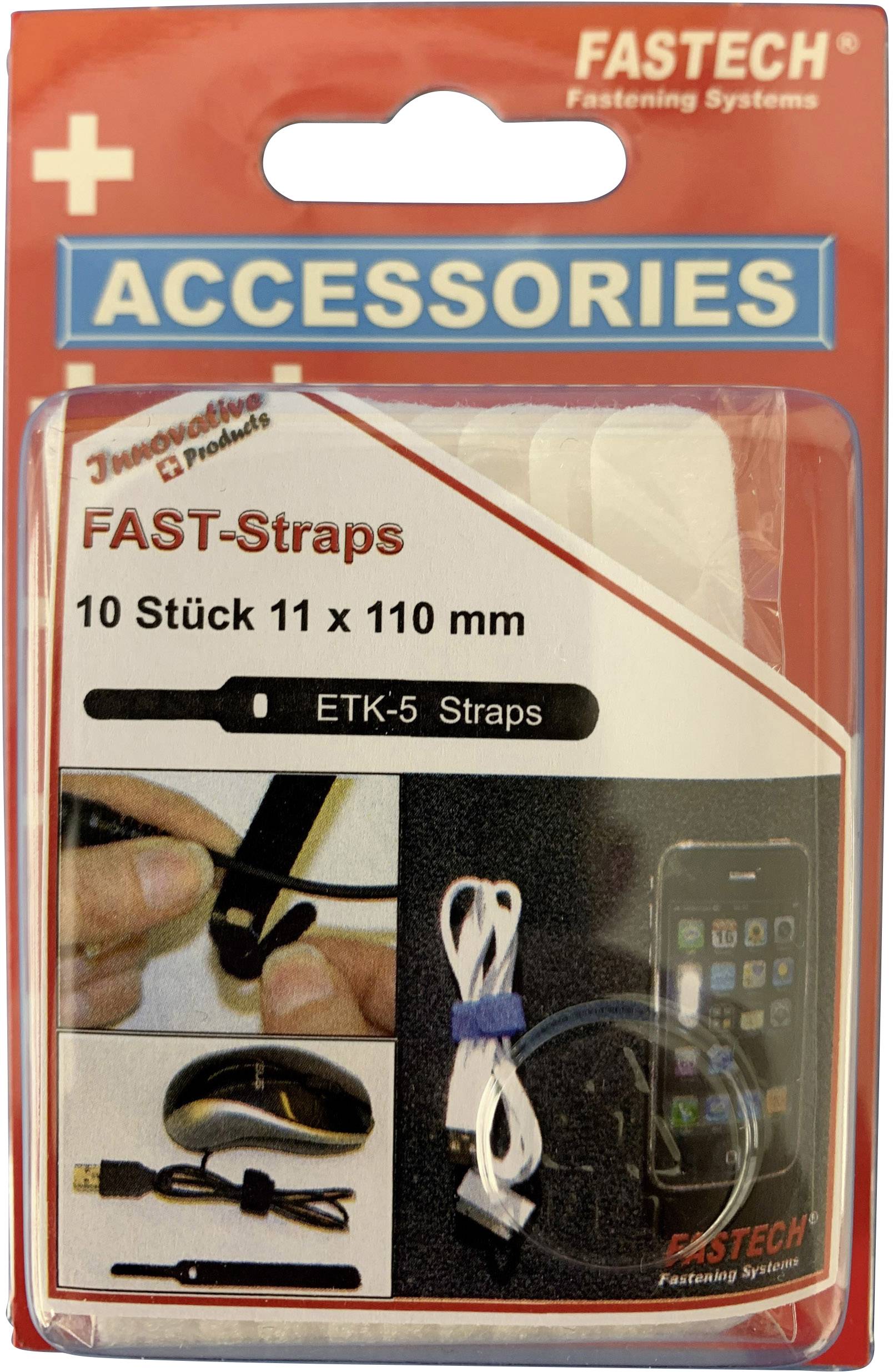 FASTECH® 800-010C Collier de serrage auto-agrippant pour grouper partie velours et partie agrippante (L x l) 110 mm x 11 mm blanc