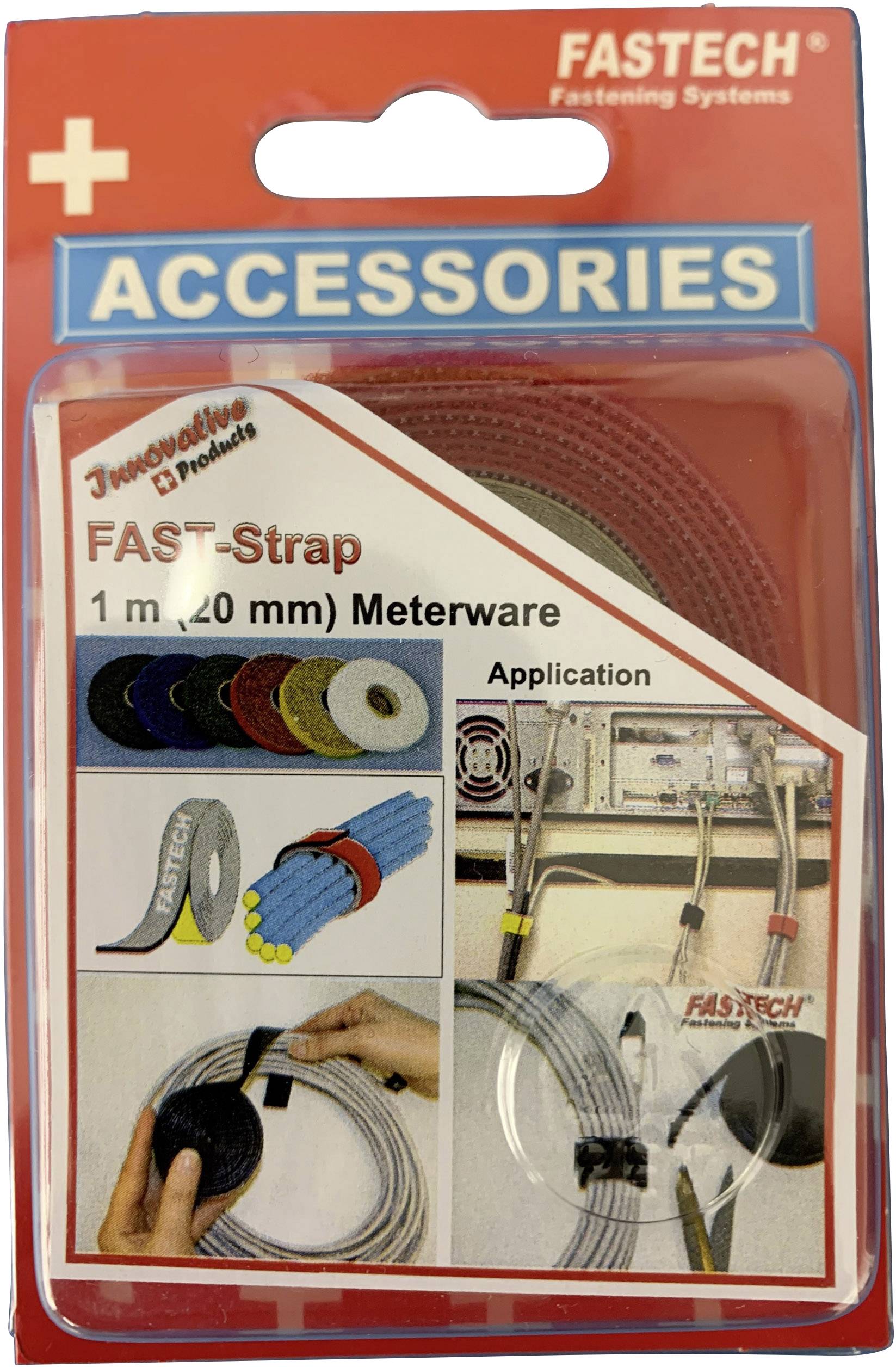 FASTECH® 910-530C Bande auto-agrippante pour grouper partie velours et partie agrippante (L x l) 1000 mm x 20 mm rouge 1 m