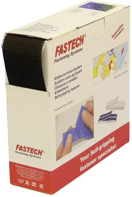 FASTECH® B50-SKL01999910 Bande auto-agrippante hotmelt à coller partie crochets (L x l) 10000 mm x 50 mm noir 10 m