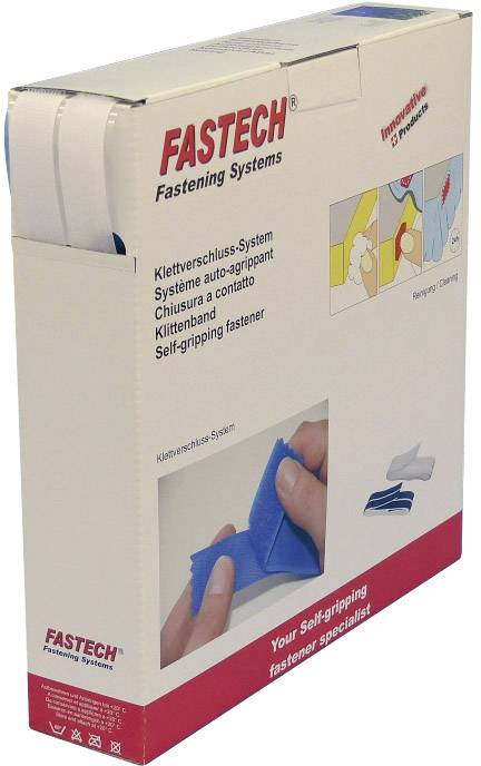 FASTECH® B20-SKL000025 Bande auto-agrippante hotmelt à coller partie velours et partie agrippante (L x l) 25000 mm x 20 mm blanc