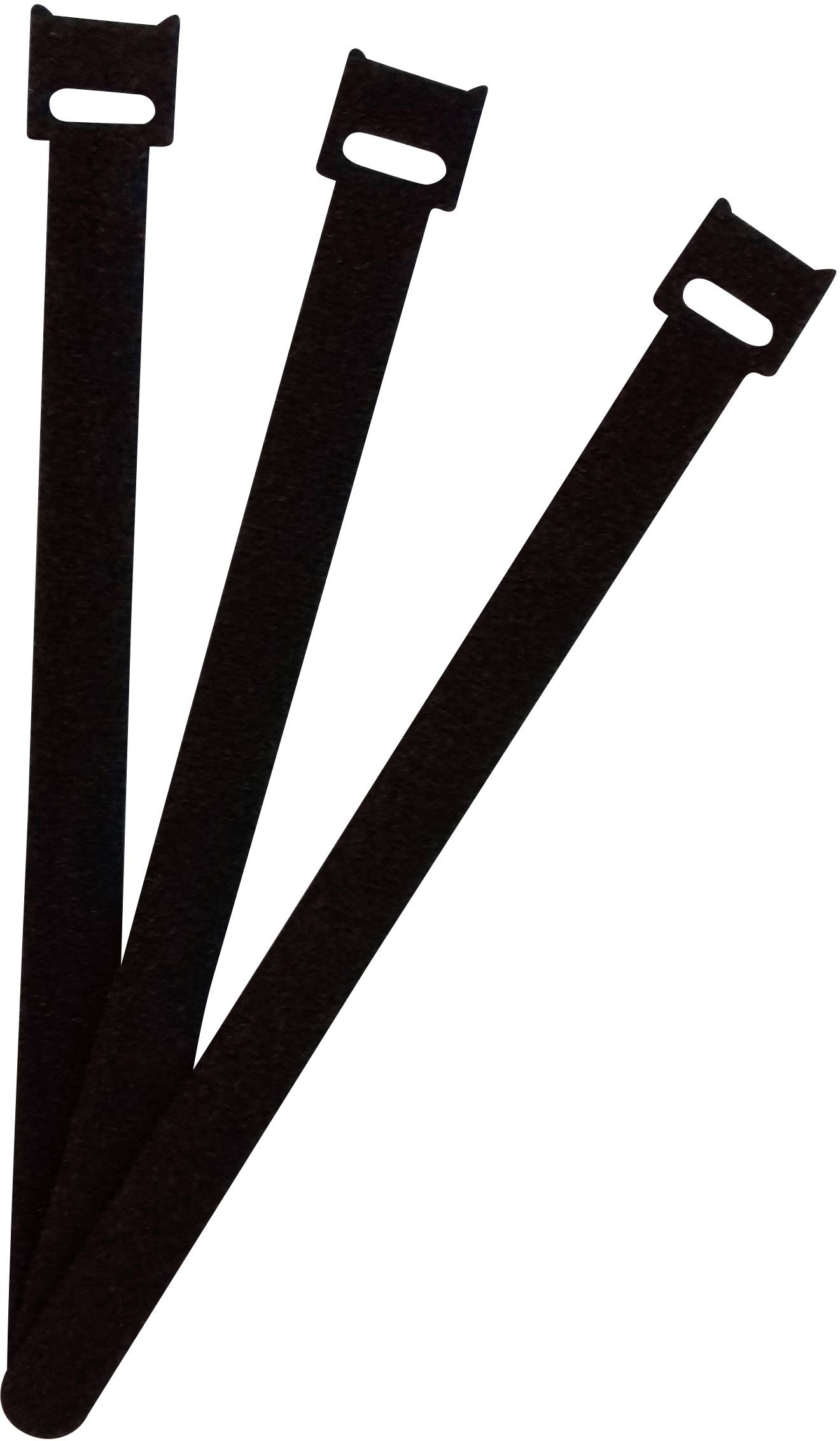 FASTECH® Collier de serrage auto-agrippant pour grouper partie velours et partie agrippante (L x l) 200 mm x 13 mm noir 100 pc(s)