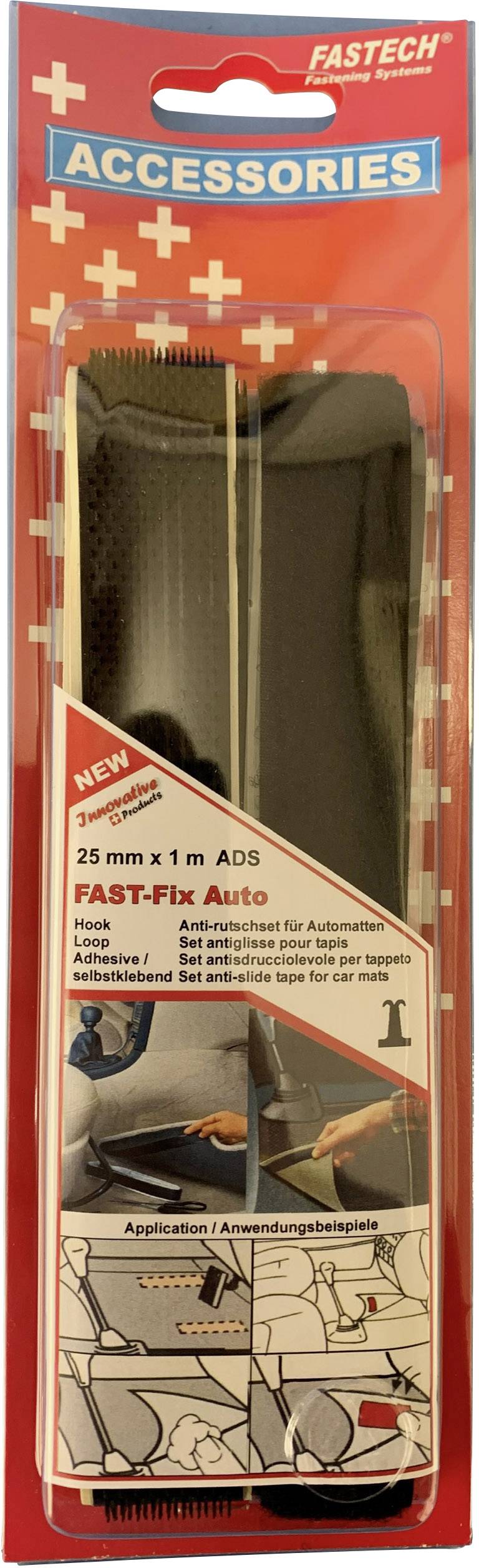 FASTECH® 905-MVA8 Bande auto-agrippante acrylate à coller partie crochets (L x l) 1000 mm x 25 mm noir 1 paire(s)