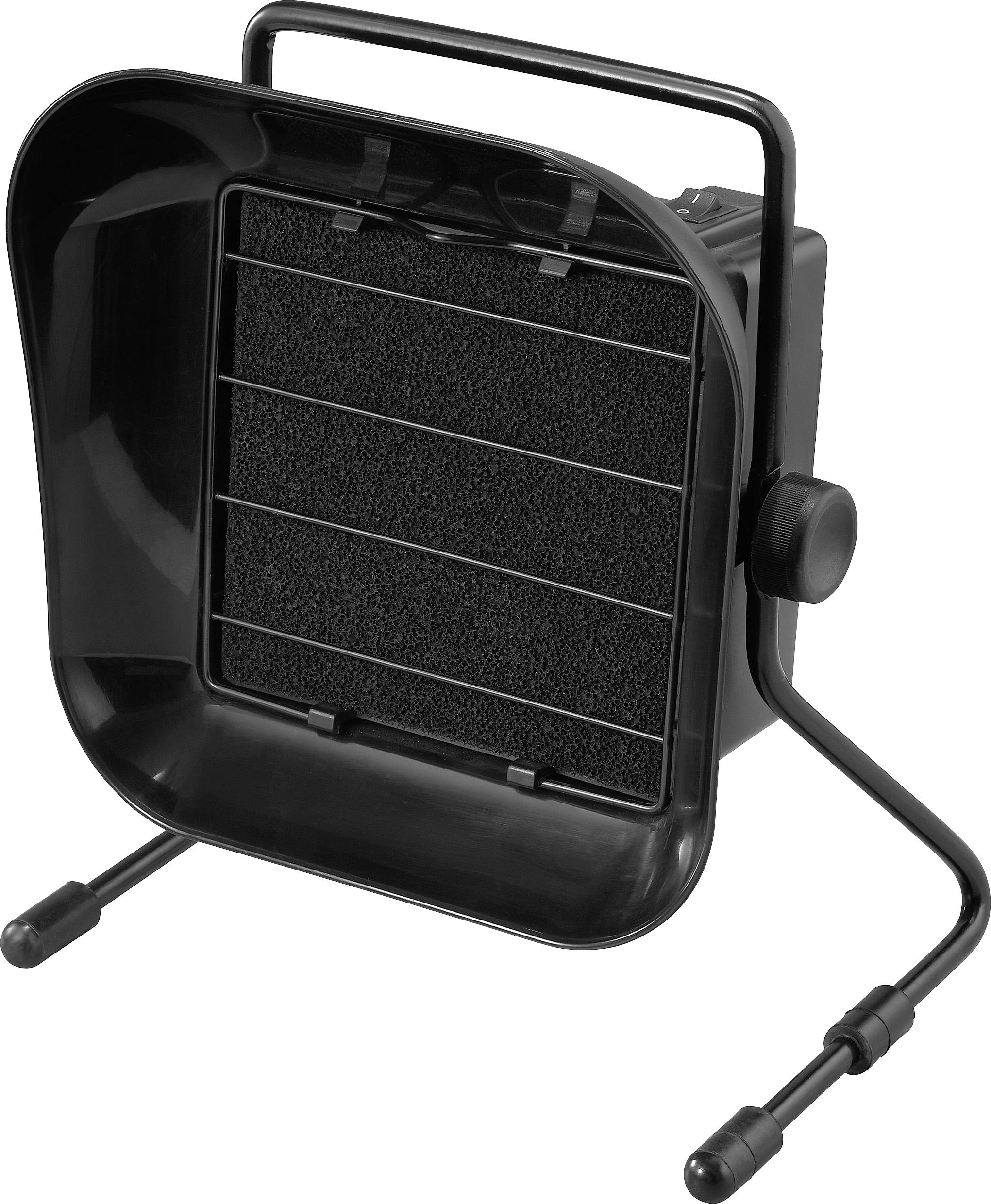 Un aspirateur de fumée de soudage noir avec support et poignée réglables, conçu pour filtrer la fumée et les particules lors du soudage.
