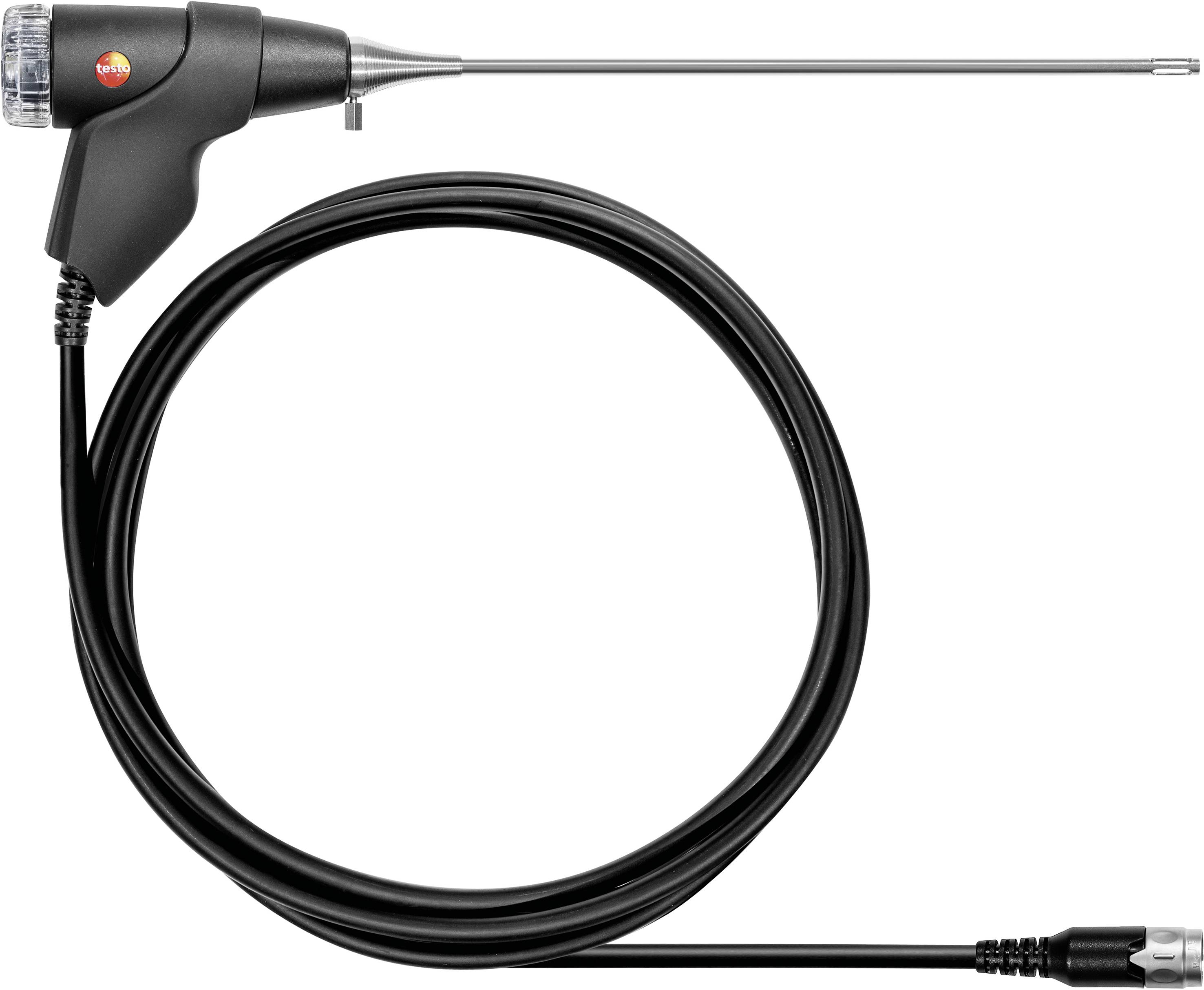 Un endoscope numérique noir avec un long câble et une tête de caméra étroite pour les inspections dans des zones difficiles d'accès.