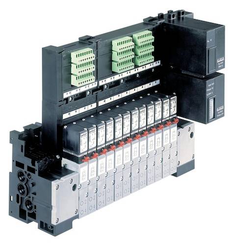 Bürkert 8640 235781 Ilot de vannes fonction ventilation NC 24x (2x 3/2) Commande (pneumatique) Profibus DPV1 avec RIO Master
