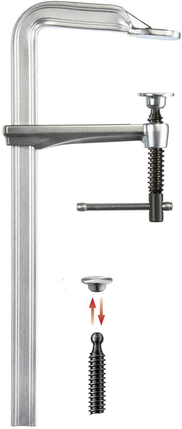 Presse à vis tout acier GZ-K 600/120 Bessey GZ60K Envergure max.:600 mm Mesures d'empattement:120 mm