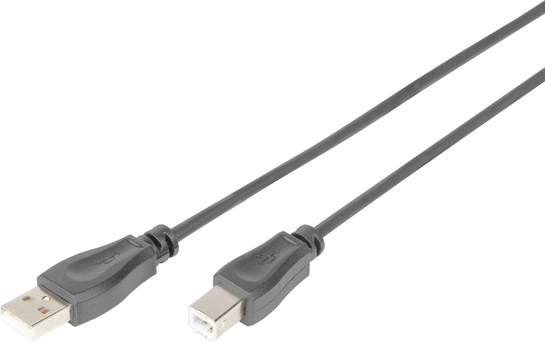 Digitus Câble USB USB 2.0 USB-A mâle, USB-B mâle 0.50 m noir rond, blindage double AK-300105-005-S