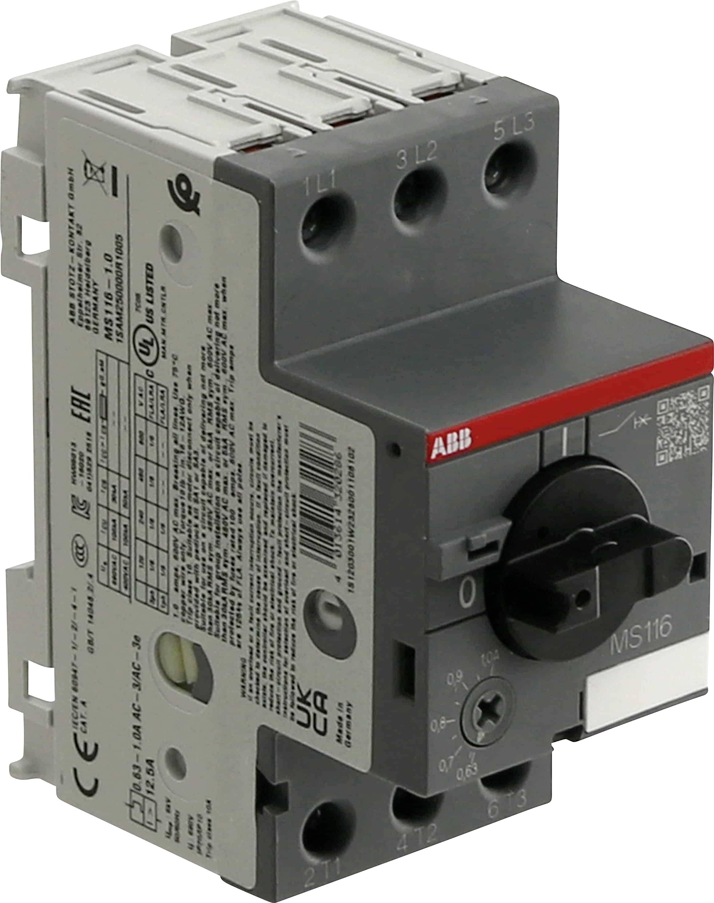 Disjoncteur de protection moteur réglable ABB MS 116-1,0 1SAM 250 000 R1005 690 V/AC 1 A 1 pc(s)