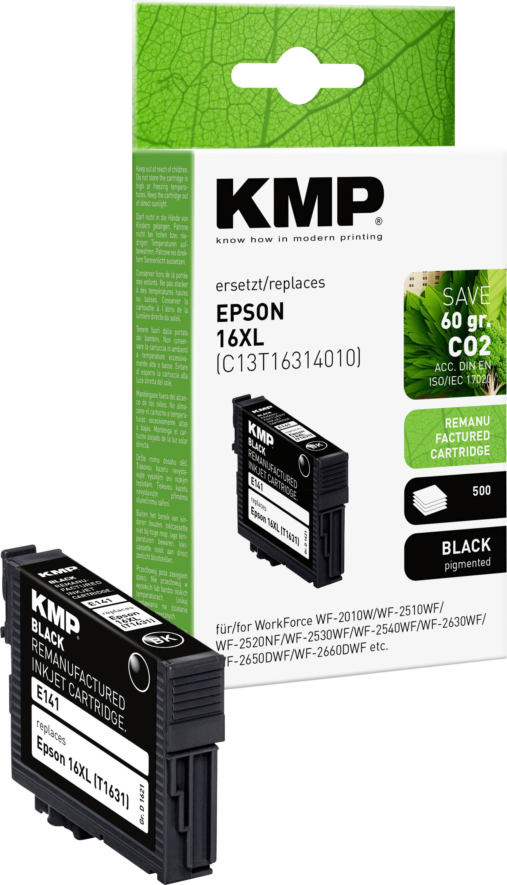 Cartouche d'encre compatible KMP équivalent Epson T1631 Noire