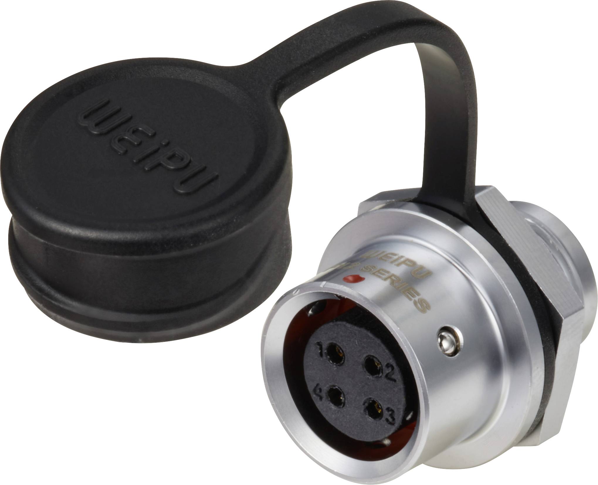 circulaire femelle, droit Ø 12 4 pôles 200 V/AC 5 A IP67 Push-Pull Weipu SF1212/S4