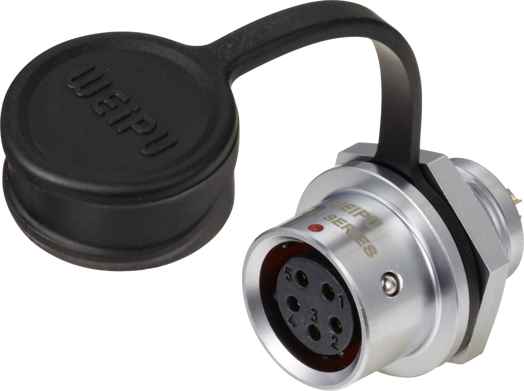 circulaire femelle, droit Ø 12 5 pôles 180 V/AC 5 A IP67 Push-Pull Weipu SF1212/S5