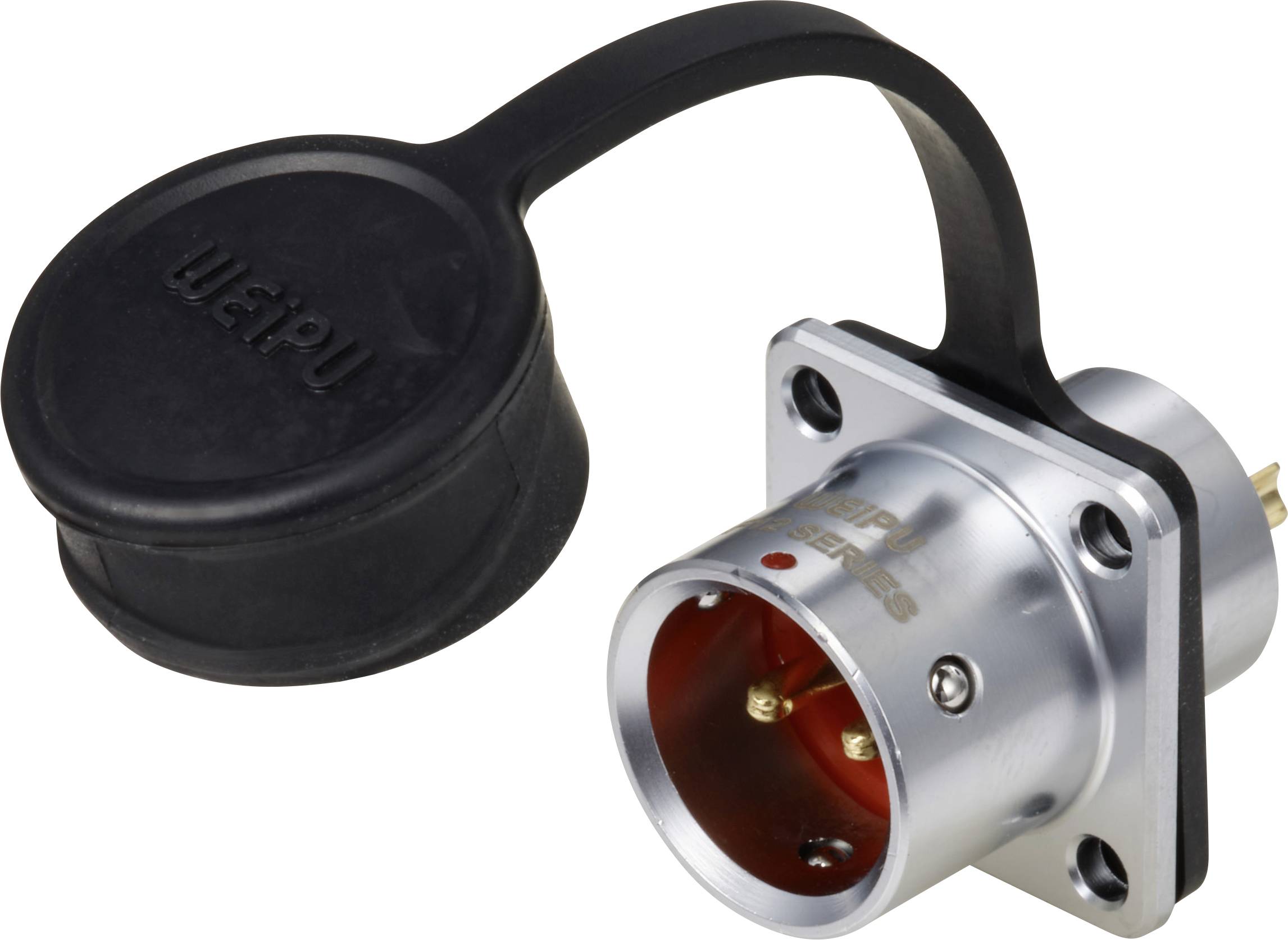 Embase à bride circulaire mâle, droit Ø 12 2 pôles 250 V/AC 13 A IP67 Push-Pull Weipu SF1213/P2