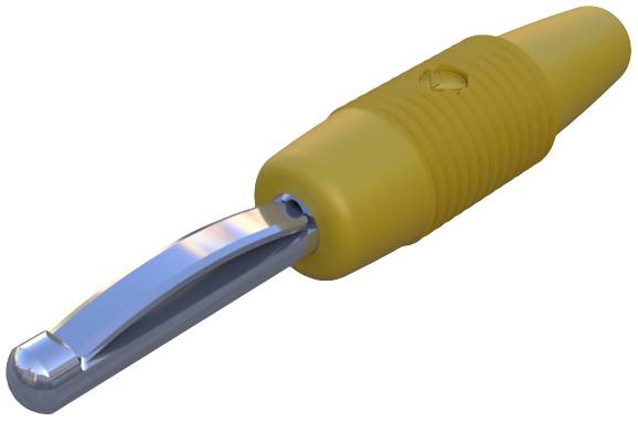 Un économe jaune avec une poignée ergonomique et une lame métallique, adapté pour éplucher rapidement et en toute sécurité les légumes.