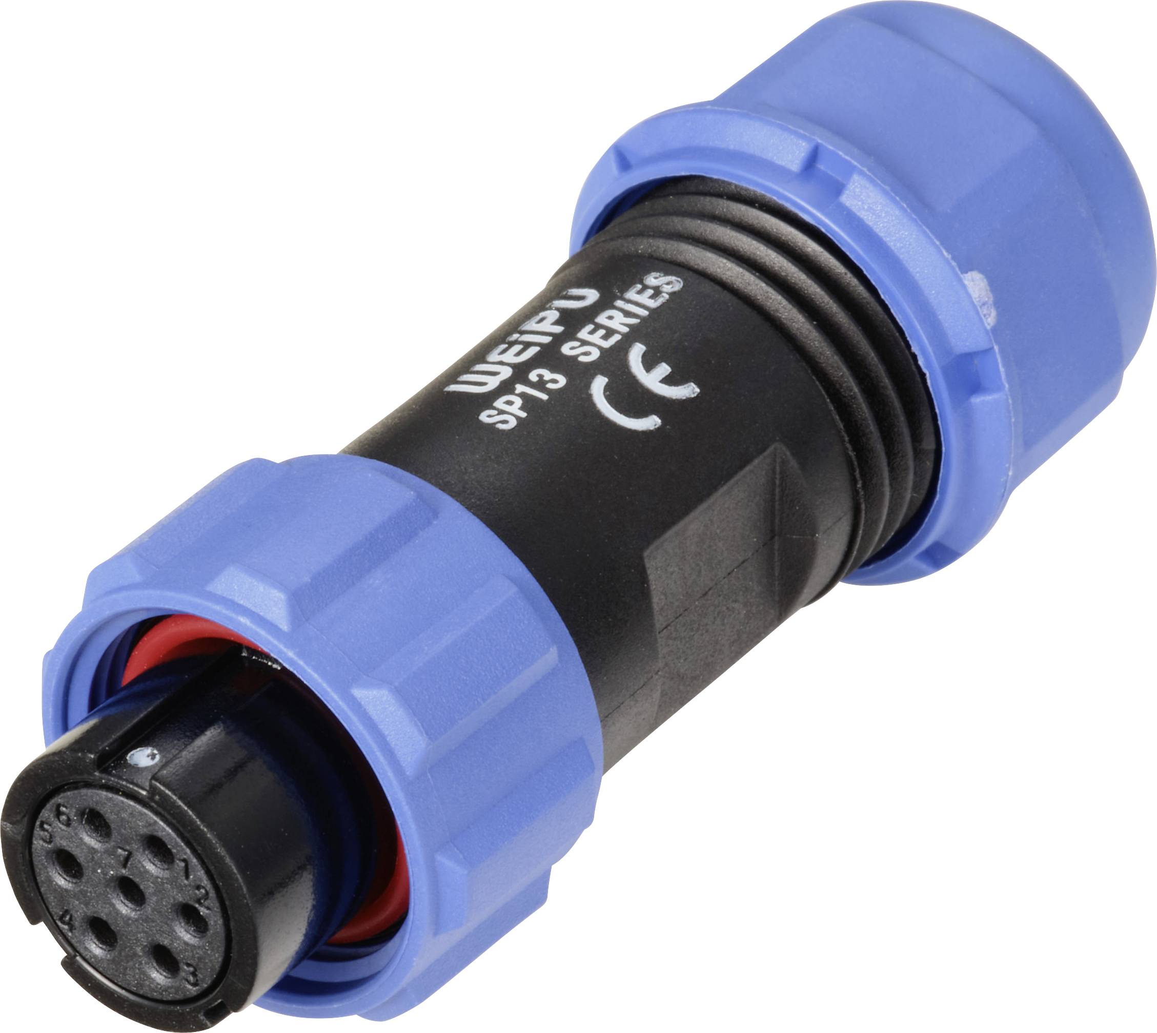 connecteur de cable femelle, droit 7 pôles 5 A 125 V/AC IP68 Weipu SP1310 / S 7 II