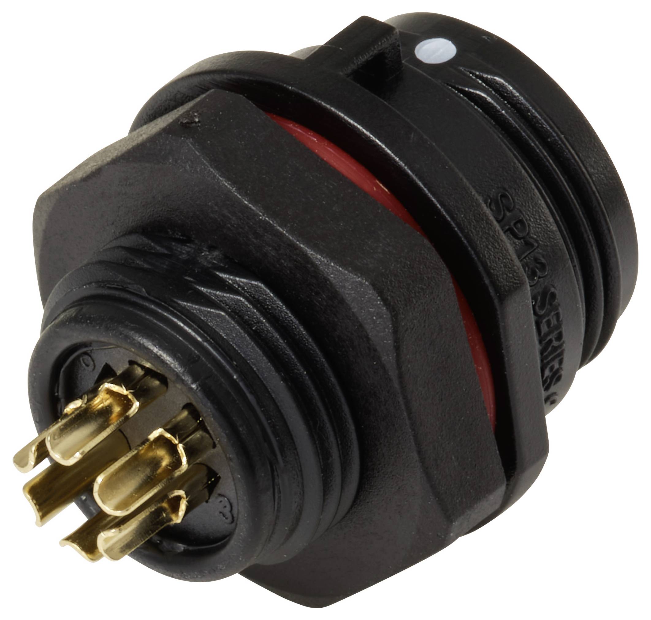 Connecteur pour montage en facade embase mâle 6 pôles 5 A 125 V/AC IP68 Weipu SP1312 / P 6