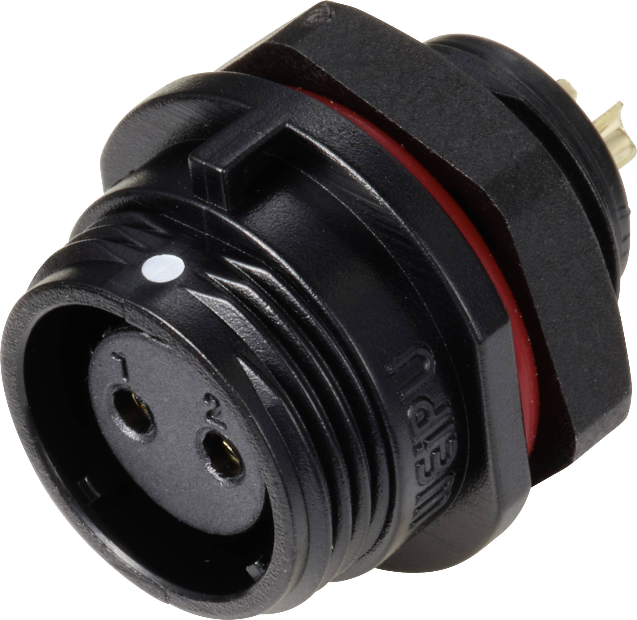 Connecteur pour montage en facade embase femelle 2 pôles 13 A 250 V/AC IP68 Weipu SP1312 / S 2