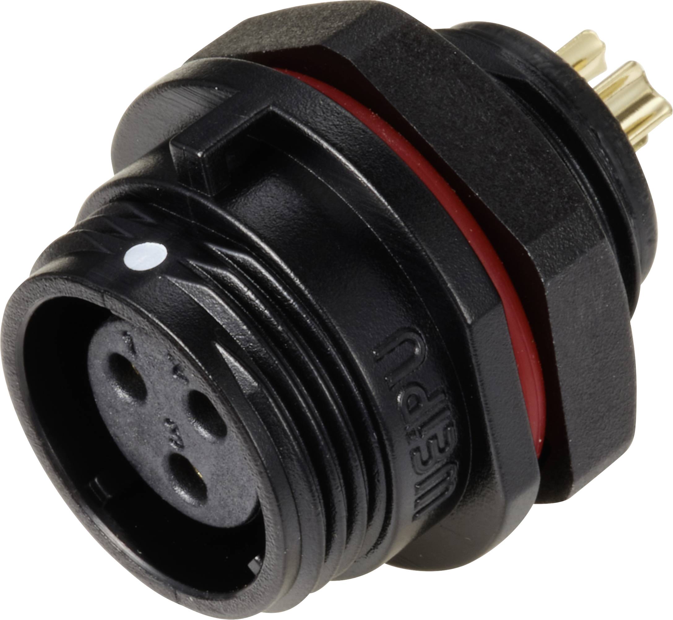 Connecteur pour montage en facade embase femelle 3 pôles 13 A 250 V/AC IP68 Weipu SP1312 / S 3